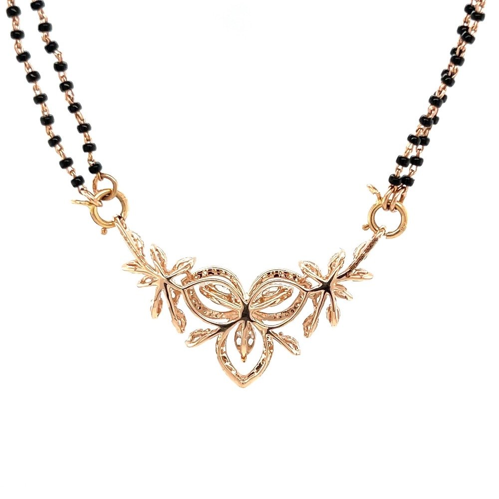 18KT Rose Gold Diamond Mangalsutra For Women